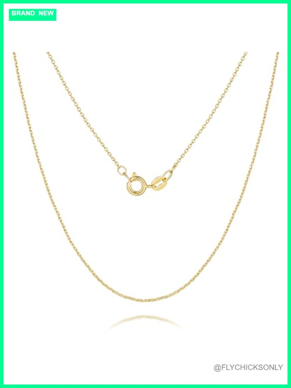 14k Gold Plated Cable Chain Necklace Thin Minimalist